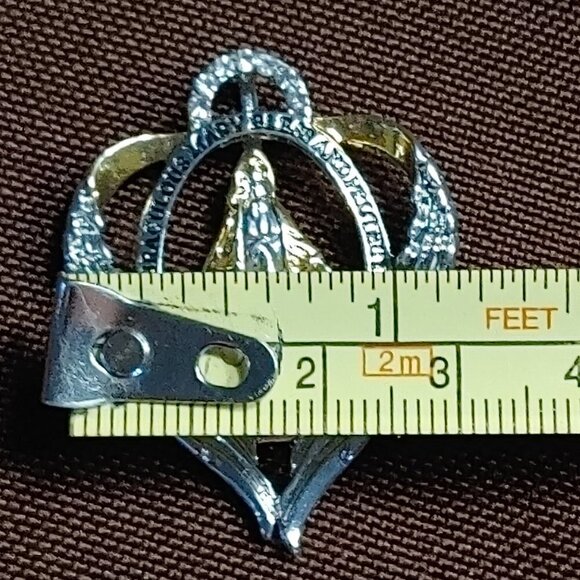 Catholic Miraculous Mary Bless And Protect Pendant Gold Tone Silver Tone - Picture 6 of 6